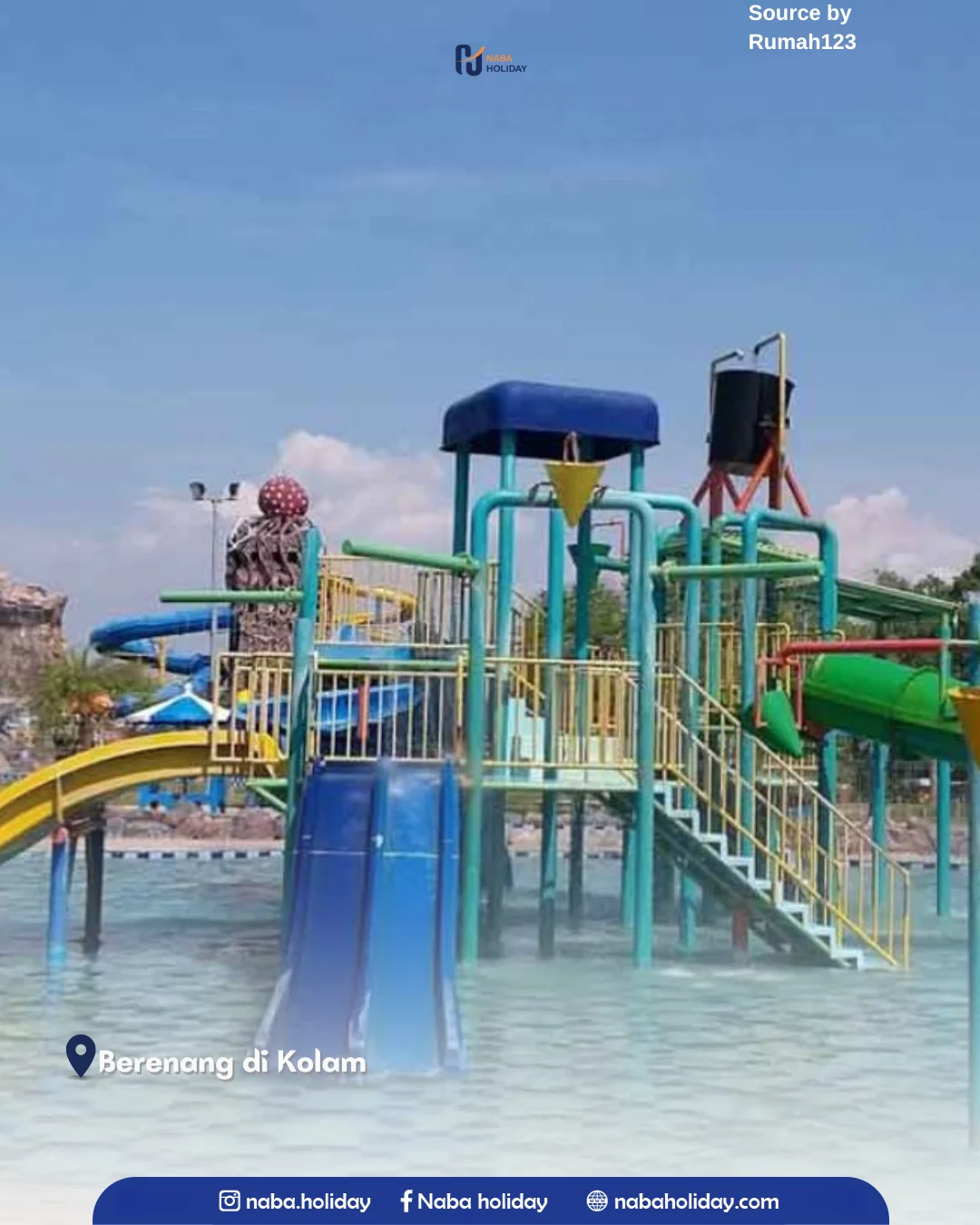 Berenang di Kolam waterland cirebon