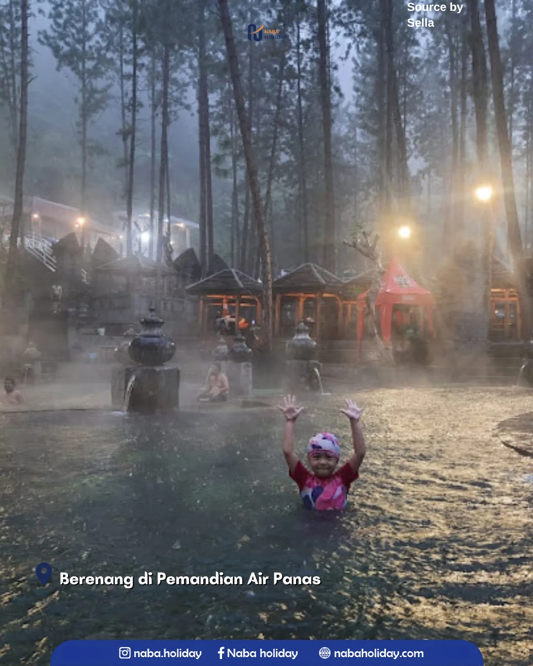 Berenang di Pemandian Air Panas Guci forest