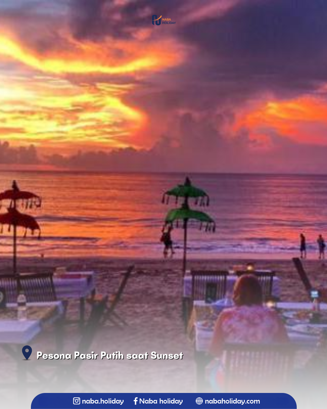 Pesona Pasir Putih saat Sunset pantai jimbaran