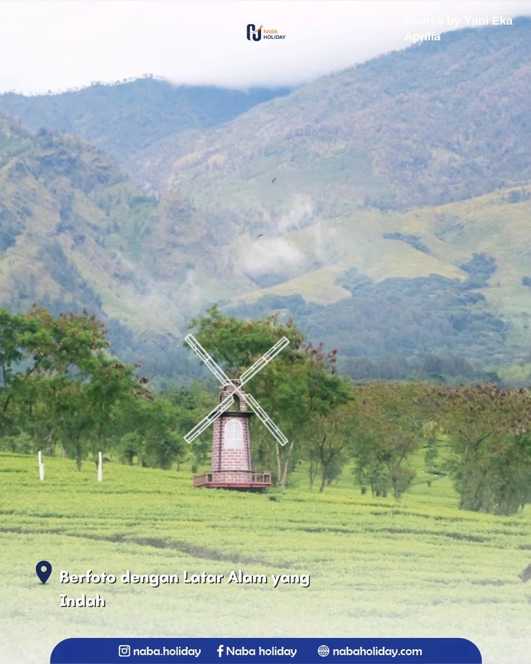Berfoto dengan Latar Alam yang Indah