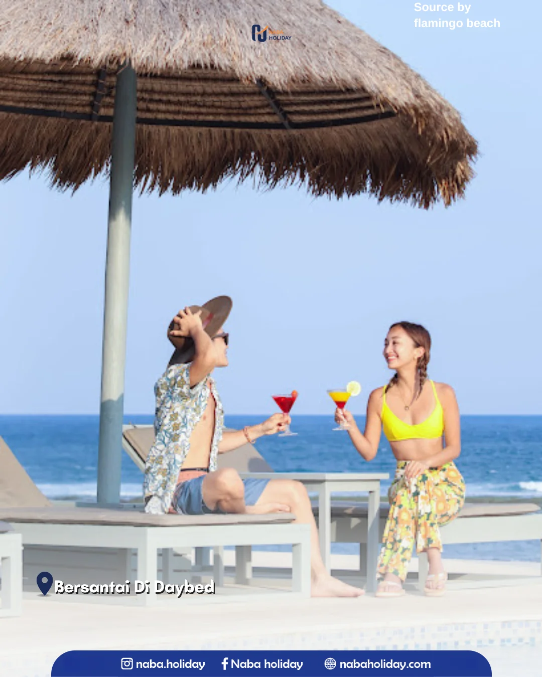 Bersantai Di Daybed Atau Cabana flamingo beach club bali