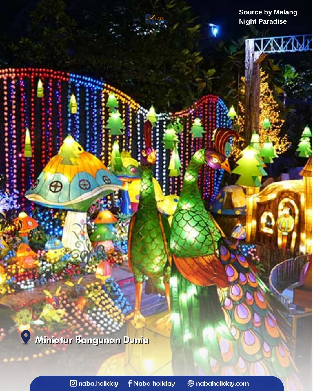 Miniatur Bangunan Dunia Malang Night Paradise
